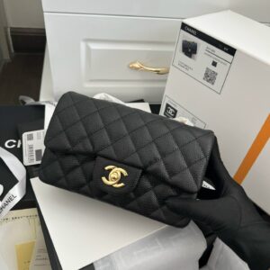 Túi Chanel Medium Classic Khóa Mạ Vàng Siêu Cấp Màu Đen 20cm (2)