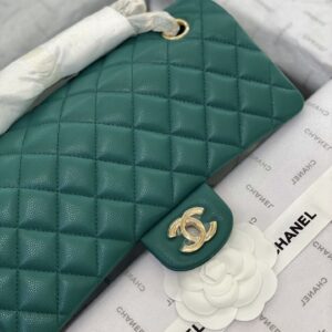 Túi Xách Chanel Classic Flap Bag Siêu Cấp Màu Xanh 25cm (2)