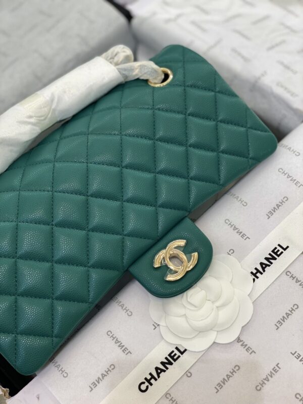 Túi Xách Chanel Classic Flap Bag Siêu Cấp Màu Xanh 25cm (2)