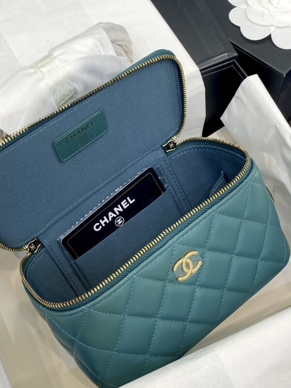Túi Xách Chanel Vanity Siêu Cấp Màu Xanh Mạ Vàng (1)