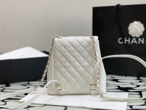 Balo Nữ Hàng Hiệu Chanel Siêu Cấp Bản Đẹp Màu Trắng 20.5x20x11.5cm