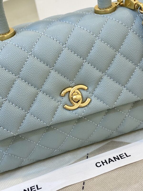 Túi Xách Nữ Chanel Coco Handle Small Màu Xanh Siêu Cấp 23cm (2)