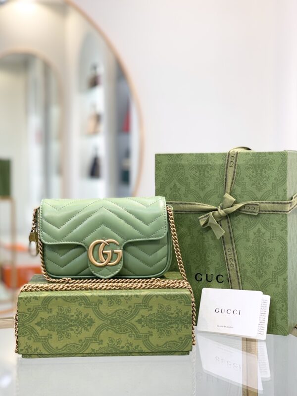 Túi Xách Nữ Gucci Marmont Siêu Cấp Màu Trái Bơ 22cm (2)