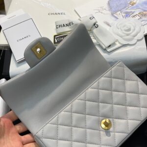 Túi Chanel Handle Replica 11 Cao Cấp Nữ Màu Xám 20cm (2)