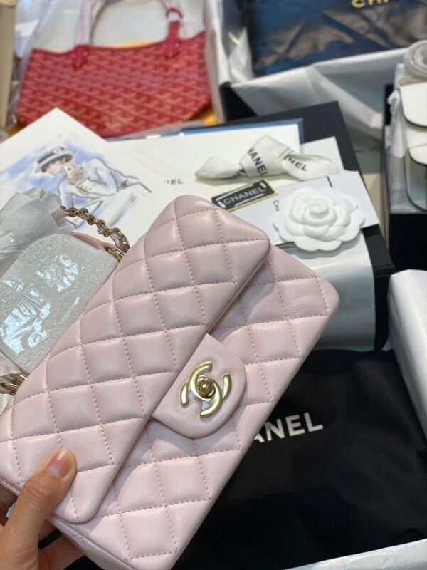 Túi Xách Chanel Handle Like Auth Nữ Màu Hồng 20cm (2)