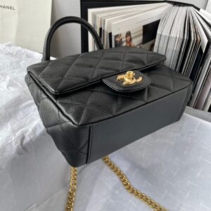 Túi Xách Hàng Hiệu Chanel Handle Mini Replica 11 Cao Cấp Màu Đen 20cm (7)