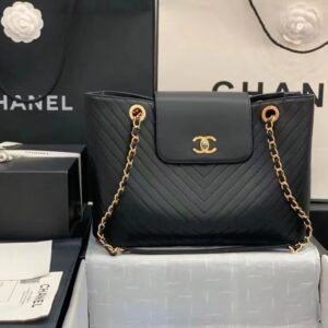 Túi Xách Hàng Hiệu Chanel Shopping Bag Replica 11 Màu Đen 32x22x13cm (2)