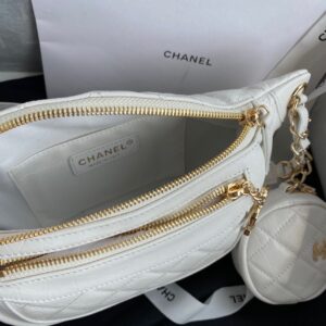 Túi Xách Hàng Hiệu Hàng Hiệu Chanel Bumbag Màu Trắng 34x15x6cm (2)