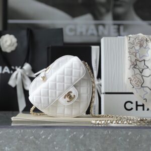 Túi Xách Nữ Chanel The One Rep 11 Hình Trái Tim Màu Trắng 16.5x18x6 (2)