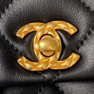 Túi Xách Nữ Chanel Xích Charm Replica 11 Cao Cấp Màu Đen 13x17x6cm (2)
