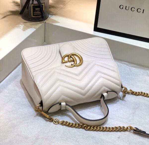 Túi Xách Gucci Marmont Top Handle Rep 11 Cao Cấp Màu Trắng 27cm (2)